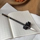 Кисть для каллиграфии «Коза + Колонок» с деревянной ручкой и мраморными элементами (длинный ворс 4,6 см) - изображение 1