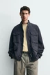 Чоловіча куртка ZARA з бавовняної тканини під джинсу з ефектом потертості navy blue M, арт.1437/504/401 - зображення 1