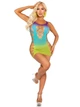 Эротическое женское платье Leg Avenue Ombre Mini, бесшовное, с имитацией шнуровки, вариант Ocean, универсальный размер (SX2775) - изображение 4