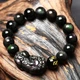 Браслет Cilingge Rainbow Eye Obsidian Pixiu унісекс чорний 12 мм - изображение 7