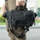 Cумка бананка мужская TAC-1 Black черная из ткани Оксфорд 1000Д, поясная и нагрудная сумка с креплениями для аксессуаров, 40.5х15х9 см - изображение 12