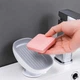 Мыльница на раковину с носиком для слива воды (бело-серая) - изображение 6