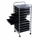 Мобильный органайзер с 10 ящиками, 33×37×86 см, черный Costway - изображение 2