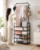 Вешалка для одежды с полками для обуви Clothes Rack Up 170×60×26 см 2055858 черная. - изображение 1