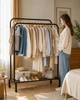 Подвійна стійка для одягу та взуття Loft Rack сталева на коліщатках ЧОРНИЙ / Вішалка подвійна розкладна зі стопорами та полицями для взуття 150х110х57 см Артикул: G9507 Характеристики Опис товару Доставка і оплата Відгуки - изображение 2