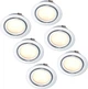 Набор мебельных LED-светильников HCFEI, врезное отверстие 55–60 мм, хром, 6 шт - изображение 1