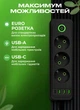 Мережевий фільтр подовжувач чорний 3 розетки 3хUSB-A 1xUSB-C 3 метри переноска з юсб портами розгалужувач живлення електрична мережева колодка з вимикачем для дому офісу зарядки смартфона техніки - зображення 3