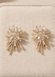 Сережки жіночі з камінчиками Fashion Jewelry Золоті 19367 - зображення 3