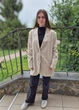 Жакет женский удлиненный на пуговицах в полоску H&M Бежевый 17894 M (укр 44-46) - изображение 4