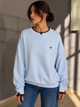 Світшот жіночий Matinee&Fancy 877-52 oversize з подвійним коміром і вишивкою one size блакитний - зображення 1