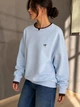 Світшот жіночий Matinee&Fancy 877-52 oversize з подвійним коміром і вишивкою one size блакитний - зображення 3