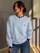 Світшот жіночий Matinee&Fancy 877-52 oversize з подвійним коміром і вишивкою one size блакитний - зображення 5