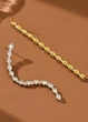 Сережки женские длинные с камушками Fashion Jewelry Золотистые 19370 - изображение 3