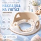 Детская накладка на унитаз с мягким EVA-сиденьем, спинкой, ручками и защитным бортиком 36×33 см Бежевая - изображение 2