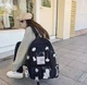 Рюкзак для учёбы и подростков чёрный с прозрачными карманами,значками и мягкой игрушкой - изображение 4