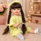 Реалістична лялька реборн Reborn Baby Doll Melani 55 см – дівчинка з довгим темним волоссям та аксесуарами, можна купати (RB100) - изображение 3
