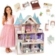 Drewniany domek dla lalek EcoToys Bella z zestawem mebli EF8306 (5905817012077) - obraz 7