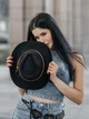 Шляпа Федора Ковбойка унисекс замшевая с ремешком TEXAS черная - изображение 7