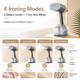 Garment Steamer LED 3500 Вт отпариватель ручной портативный для одежды мощный вертикальный паровой с керамической подошвой сухой глажкой автоотключение системой антипятна для штор постельного белья деликатных тканей серый KY-006 - изображение 5