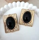 Сережки акцентные большие черные камни jeweston золотого цвета - изображение 3