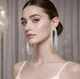 Женские сережки вечерняя бижутерия Олимпия jewelry Серебристые - изображение 3