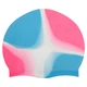 Шапочка для плавания двухцветная силиконовая взрослая Cima 8683 Pink-Blue-White - изображение 3