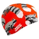 Шапочка для плавания силиконовая юниорская енот Mad Swim 057422 Red-Black-Grey - изображение 3
