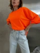 Жіноча однотонна футболка oversize / Помаранчевий one-size / BASED 0126810 - зображення 9