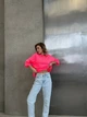 Жіноча однотонна футболка oversize / Рожевий one-size / BASED 0126820 - зображення 9