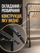 Двойная напольная стойка для одежды для прихожей с полкой для обуви металлическая рама 150×110×57 см до 48 кг - изображение 4