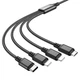 Кабель HOCO X76 4-in-1 Super charging cable (iP+iP+Type-C+Micro) Black - зображення 2