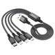 Кабель HOCO X76 4-in-1 Super charging cable (iP+iP+Type-C+Micro) Black - зображення 3