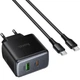 Сетевое зарядное устройство HOCO C158A Upgrade PD45W(1C1A) charger(EU) Black - зображення 3