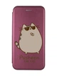 Чехол-книжка бордовый с рисунком на Xiaomi Redmi Note 13 4G Пушин кот (принт 424) - изображение 1