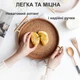 Рознос таця в ліжко плетений з ручками з ротангу для їжі та сніданку в ліжко сервірувальний круглий діаметр 24 см ручної роботи для декору фруктів подачі плетена таця ротанговий ліжковий GDragon Коричневий 78_1_24_1 - зображення 3