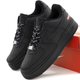 Кроссовки мужские и женские Ni Air Force 1 x Supreme Black Red / кроссовки Най аир Форс 1 черные с красным низкие 38 - изображение 1