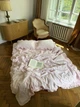 Комплект постельного белья с рюшами PINK (розовый, однотонный) Полуторный 150х220 см - изображение 1