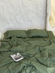 Комплект постельного белья с рюшами OLIVE (оливковый, однотонный) Евро 200х220 см - изображение 2