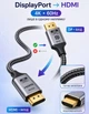 Кабель DisplayPort - HDMI 4K 60Hz 1м SmartG Gold, 4K 60 Гц, 2K 144 Гц, FULL HD 1080P 180 Гц 1 метр в оплетці - изображение 5