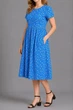 Платье женское с принтом, цвет джинс, 4XL-5XL, 214R209-6 - изображение 2