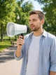 Громкоговоритель портативный (мегафон) с солнечной панелью и фонариком, Bluetooth, радио, USB, диктофон, черно-белый - изображение 8