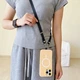 Ремешок-шнурок Crossbody для телефона через плечо, регулируемый, с универсальным патчем, черный, Плоский текстильный ремешок для iPhone - изображение 7