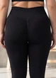 Женские лосины пуш ап батал с высокой посадкой однотонные Plus Size черные 4XL (A70204K) - изображение 2