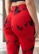 Спортивні батал лосини пуш ап мармурові Plus Size жіночі з високою посадкою для тренувань та фітнесу 2XL червоно-чорні (17037156) - зображення 2