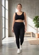 Женские лосины пуш ап батал с высокой посадкой однотонные Plus Size черные 4XL (A70204K) - изображение 7