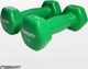Гантель для фітнесу EasyFit 1 кг 1 шт. з вініловим покриттям цільна лита нерозбірна Зелена (EF-0010-G) (56003011) - зображення 4