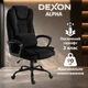 Кресло компьютерное FC-04-2 DEXON ALPHA из велюра, с поясничной подушкой, механизм качания TILT, Черный - изображение 2