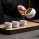 Набор для чайной церемонии Lesko ZBY292 Blue+White приготовления чая набор пиал заварник чайник 6 персон - зображення 3