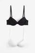 Бюстгальтери жіночі H&M Super Push-up чорний білий набір 2 шт 70В (1218367001) - зображення 1
