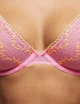 Бюстгальтер женский M&S B by Boutique Farina Embroidered Plunge Bra розовый сетчатый на косточках 70E (8868D) - изображение 3